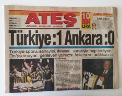 Ateş Gazetesi 1 Kasım 1996 - Türkiye Sporu , Sanayicis, İhracatı Sanatıyla Hep İlerliyor Yalnızca Ankara Ve Politikacılar Hariç GZ11008 - 2