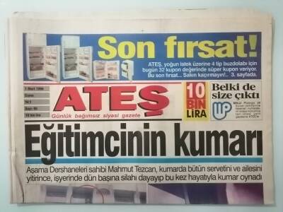 Ateş Gazetesi 1 Mart 1996 Dideme Sosyete Mankeni Diyorlar -GZ14883 - 1