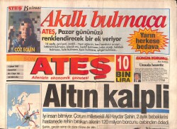 Ateş Gazetesi 1 Şubat 1997 - Sergen Yalçına, Ebru Şallı'dan Aşk Markajı - Özcan Deniz'in Kıyafetleri Arabasından Çalındı GZ158309 - Gökçekoleksiyon