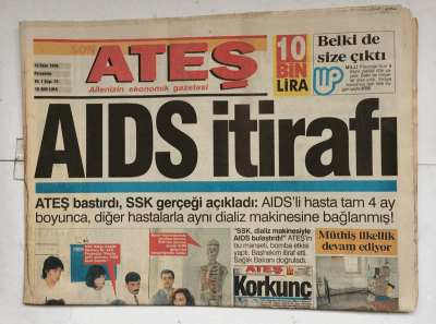 Ateş Gazetesi 10 Ekim 1996 - Kaddafinin Yeni İncisi GZ7673 - 1