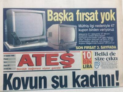 Ateş Gazetesi 11 Şubat 1996 - Kızıl Çinde Moda GZ47685 - 1