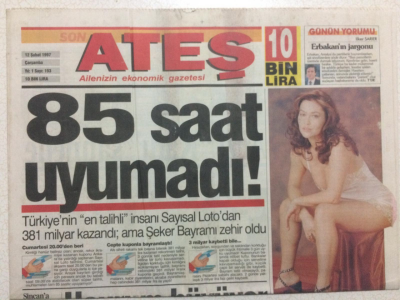 Ateş Gazetesi 12 Şubat 1997 - Son Dedikodu Hülya Avşarı Çıldırttı GZ27503 - 1