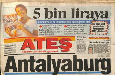 Ateş Gazetesi 16 Kasım 1996 - Ajda Pekkan , İlk Klibinde 1960lı Yılların Kostümlerini Giyerek Dans Ediyor GZ84840 - 1