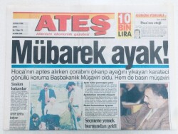 Ateş Gazetesi - 18 Ekim 1996 - Necmettin Erbakan Ve Mübarek Ayak GZ46308 - 2