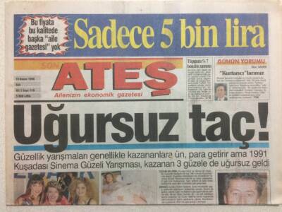 Ateş Gazetesi 19 Kasım 1996 - Uğursuz Taç! GZ34055 - 1