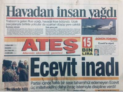 Ateş Gazetesi 19 Mart 1997 - Ecevit İnadı GZ47686 - 1
