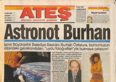 Ateş Gazetesi 21 Eylül 1996 - Türkan Şoray Şahmeranlığı Sevdi - Tina , 19 Tır Eşyayla Geldi GZ114783 - 1