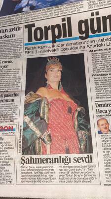 Ateş Gazetesi 21 Eylül 1996 - Türkan Şoray Şahmeranlığı Sevdi - Tina , 19 Tır Eşyayla Geldi GZ114783 - 2