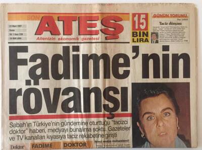 Ateş Gazetesi 21 Mart 1997 - Fadimenin Rövanşı GZ22356 - 1
