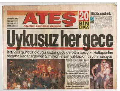 Ateş Gazetesi 21 Temmuz 1197 - Ebrunun Ciciler (Ebru Gündeş) GZ48079 - 1