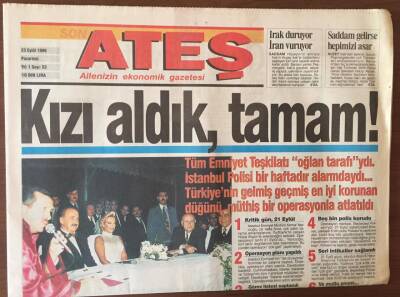 Ateş Gazetesi 23 Eylül 1996 - İthal Gıdaya Zam GZ6744 - 2