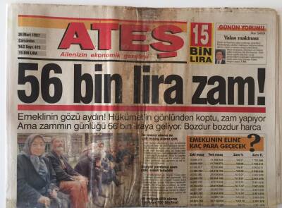 Ateş Gazetesi 26 Mart 1997 - 34lül Milli Takım Kaptanı Oğuz Çetin GZ13852 - 1
