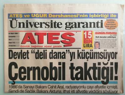Ateş Gazetesi 27 Mart 1996 Devlet Deli Danayı Küçümsüyor -GZ33452 - 1