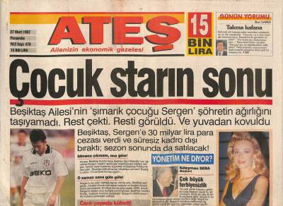 Ateş Gazetesi 27 Mart 1997 - Muazzez Abacı İbo Showda - Kanseri Havuçla Yendi GZ93645 - 1
