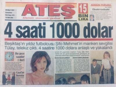 Ateş Gazetesi - 29 Mart 1997 - Şifo Mehmetin Sevgilisi 4 Saati 1000 Dolar GZ46870 - 1