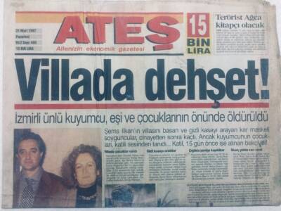 Ateş Gazetesi - 31 Mart 1997 - İzmirli Ünlü Kuyumcu Şems İlkan Öldürüldü GZ46871 - 1