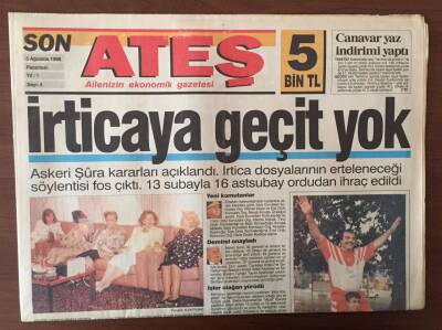 Ateş Gazetesi 5 Ağustos 1996 - nver Paşa Sonunda Vatanına Getirildi GZ10245 - 1