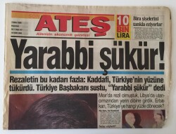 Ateş Gazetesi 7 Ekim 1996 - Kaddafi Bağırdı Erbakan Dinledi GZ11002 - 2