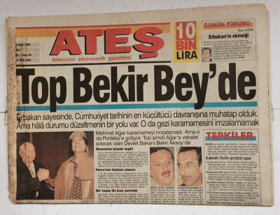 Ateş Gazetesi 8 Ekim 1996 - İntikam İçin Ceset Çaldı ! GZ7677 - 1