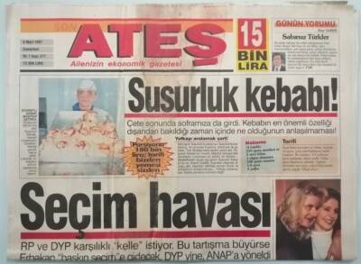 Ateş Gazetesi 8 Mart 1997 Cindoruk Çillerin Teminatı Kim Olacak -GZ37870 - 1