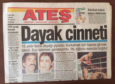 Ateş Gazetesi 9 Eylül 1996 - Saddam ,122 Subayını Astı GZ6730 - 2