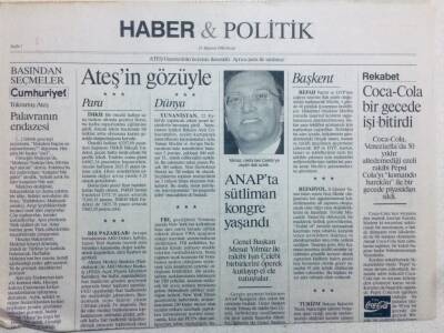 Ateş Gazetesi Haber Politik Eki 25 Ağustos 1996 - Anapta Sütliman Kongre GZ42126 - 1