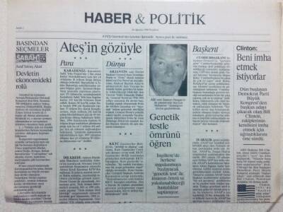 Ateş Gazetesi Haber Politik Eki 26 Ağustos 1996 - Genetik Testle Ömrünü Öğren GZ42127 - 1
