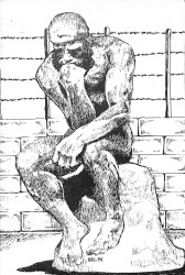 Auguste Rodin Düşünen Adam Heykel Kartpostal KRT14654 - Gökçekoleksiyon