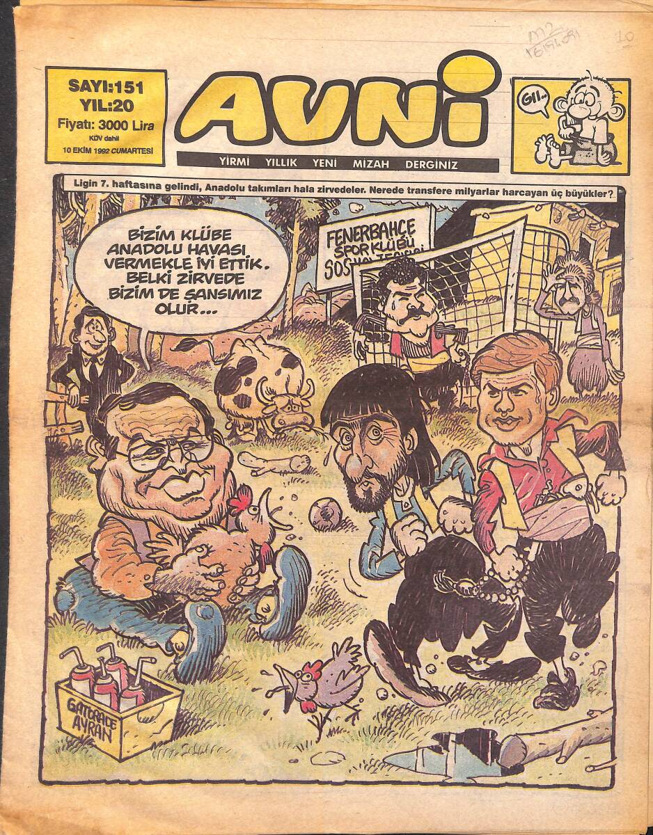 Avni Mizah Dergisi 10 Ekim 1992 Sayı 151 NDR95023 - 1