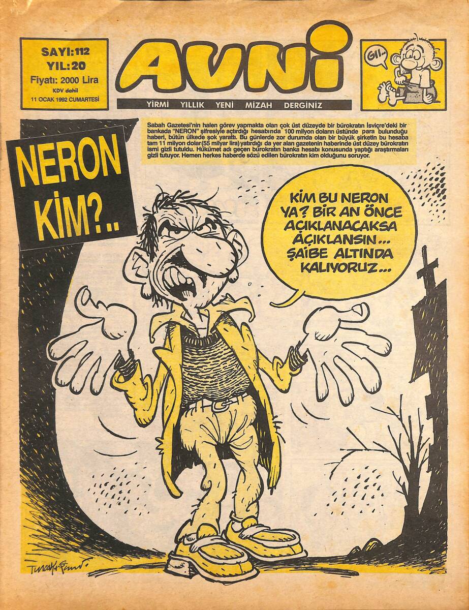 Avni Mizah Dergisi 11 Ocak 1992 Sayı 112 NDR94911 - 1
