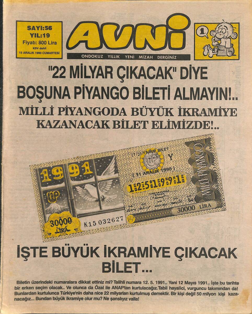 Avni Mizah Dergisi 15 Aralık 1990 Sayı 56 NDR94958 - 1