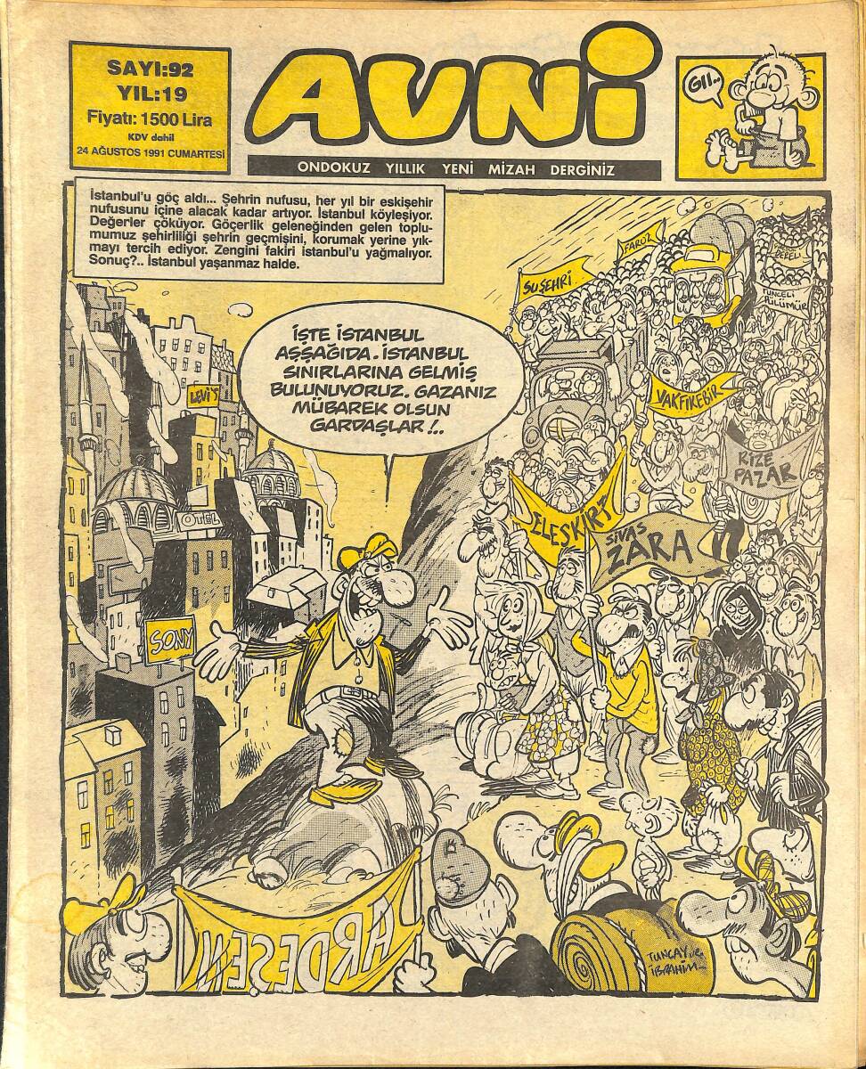 Avni Mizah Dergisi 24 Ağustos 1991 Sayı 92 NDR94974 - 1