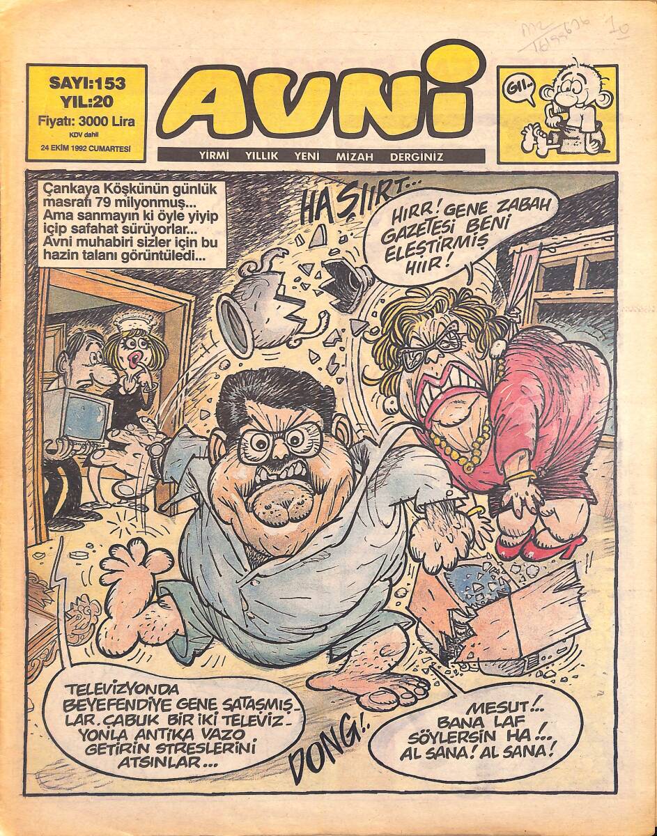 Avni Mizah Dergisi 24 Ekim 1992 Sayı 153 NDR95021 - 1