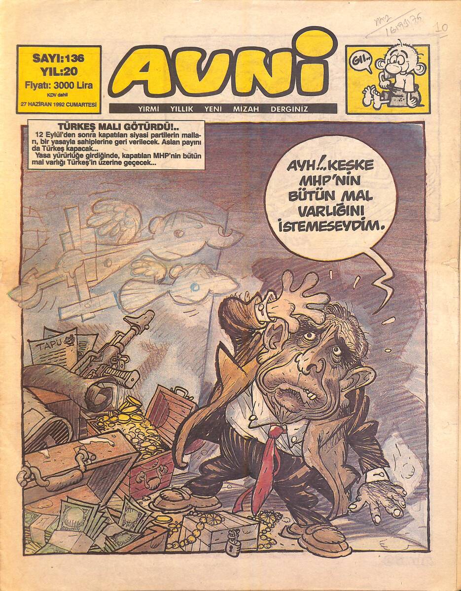 Avni Mizah Dergisi 27 Haziran 1992 Sayı 136 NDR95037 - 1