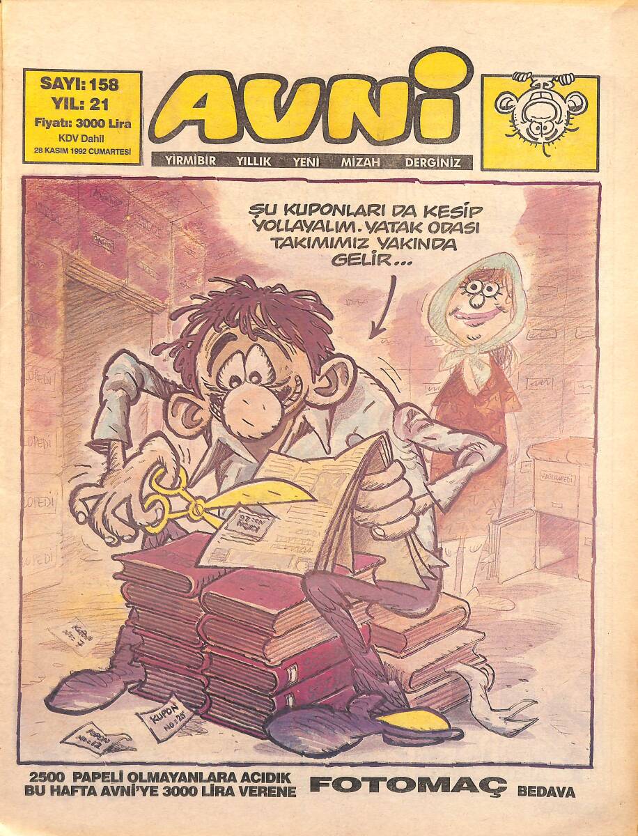 Avni Mizah Dergisi 28 Kasım 1992 Sayı 158 NDR95016 - 1