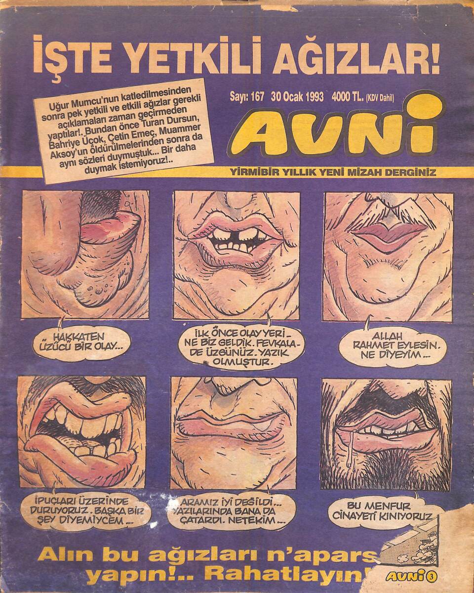 Avni Mizah Dergisi 30 Ocak 1993 Sayı 167 NDR95233 - 1