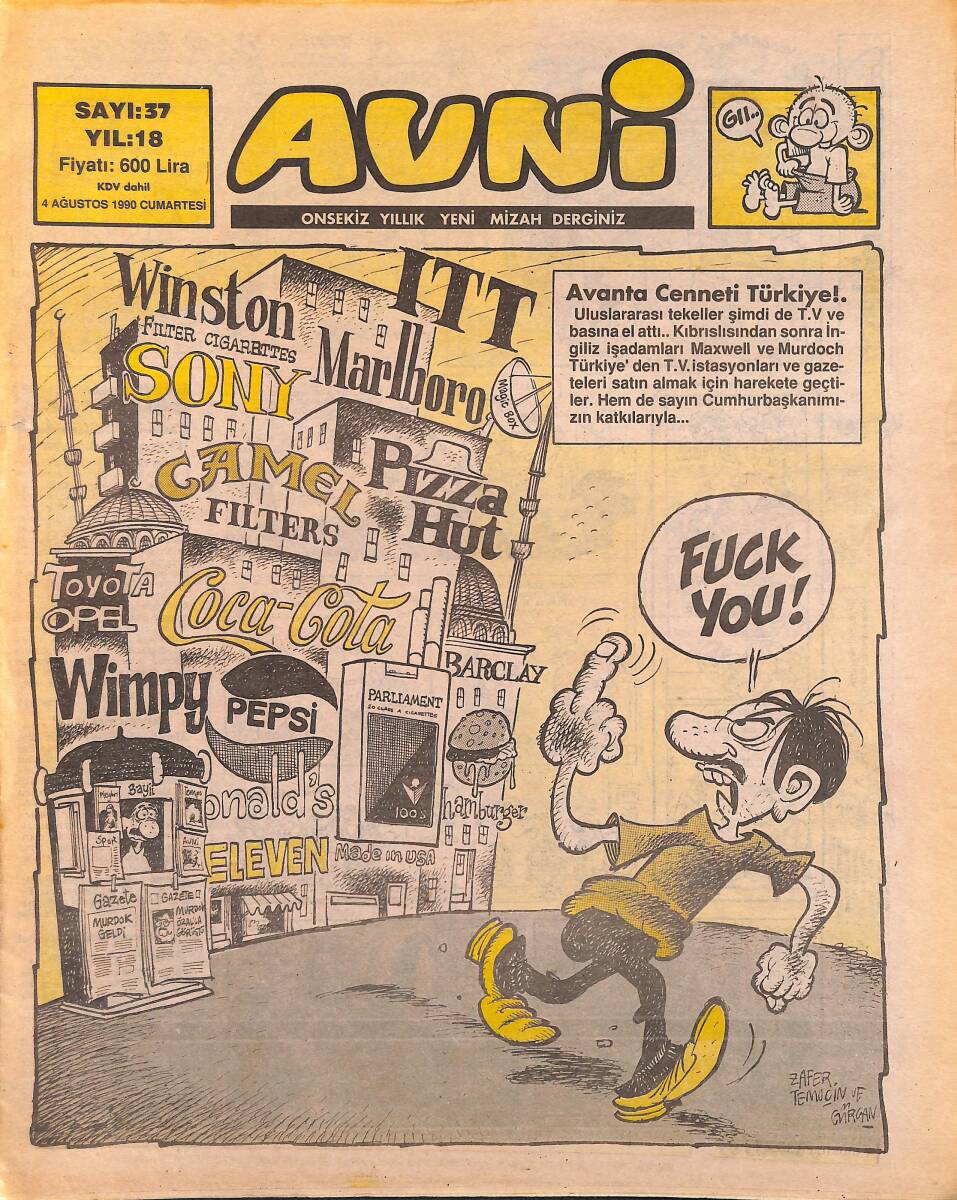 Avni Mizah Dergisi 4 Ağustos 1990 Sayı 37 NDR95029 - 1