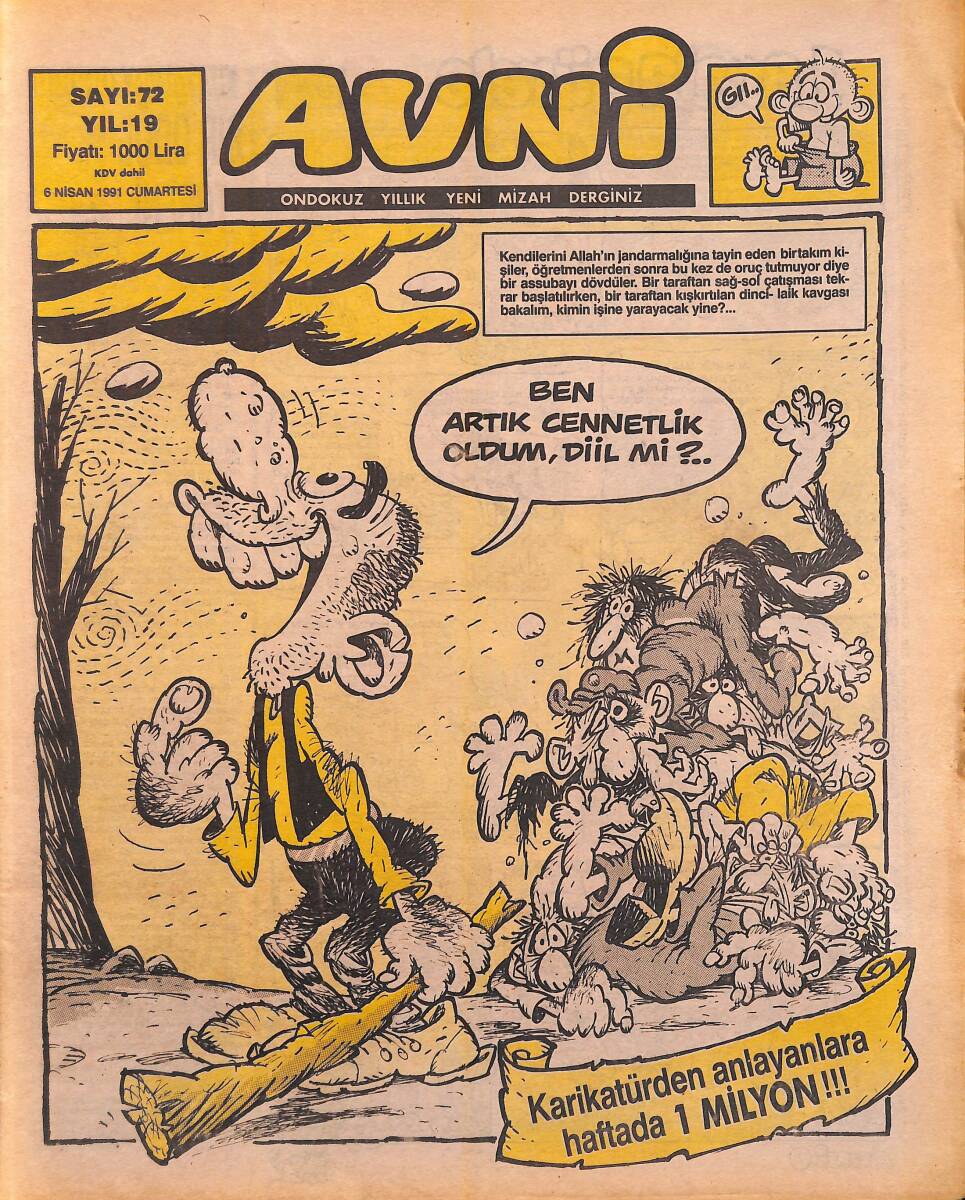 Avni Mizah Dergisi 6 Nisan 1991 Sayı 72 NDR94991 - 1