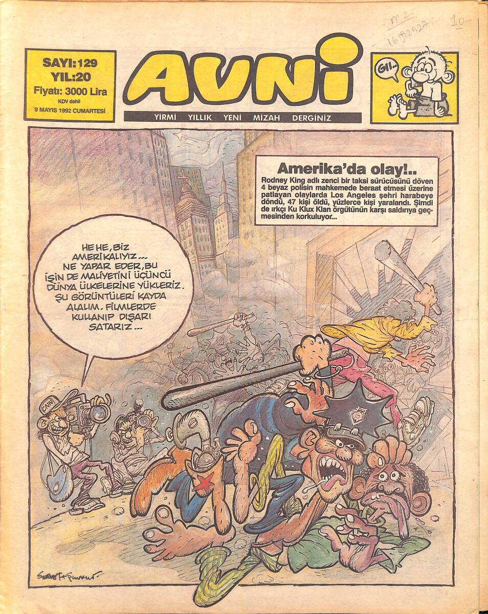 Avni Mizah Dergisi 9 Mayıs 1992 Sayı 129 NDR95167 - 1