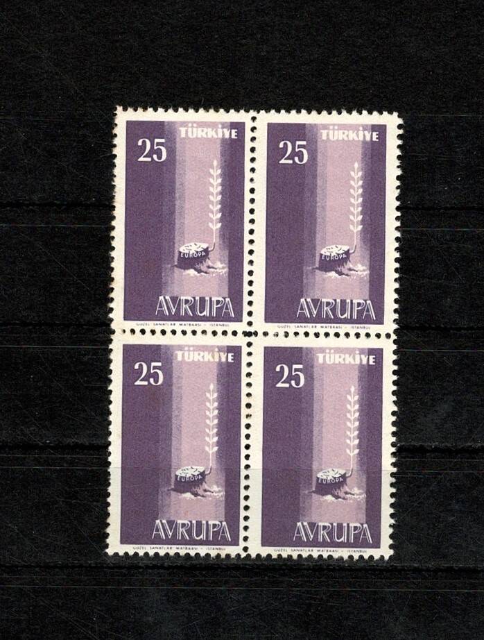 Avrupa Konseyi / Kampanyası Temalı 25 Kuruşluk Yardım Pulu (Dörtlü Blok, Damgasız / MNH) PPT2558 - 1