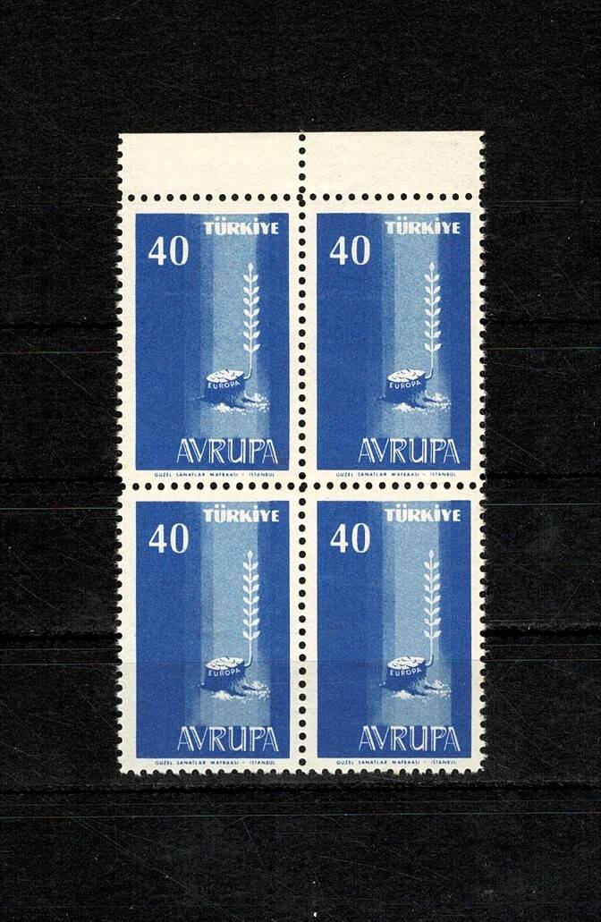 Avrupa Konseyi / Kampanyası Temalı 25 Kuruşluk Yardım Pulu (Dörtlü Blok, Damgasız / MNH) PPT2559 - 1