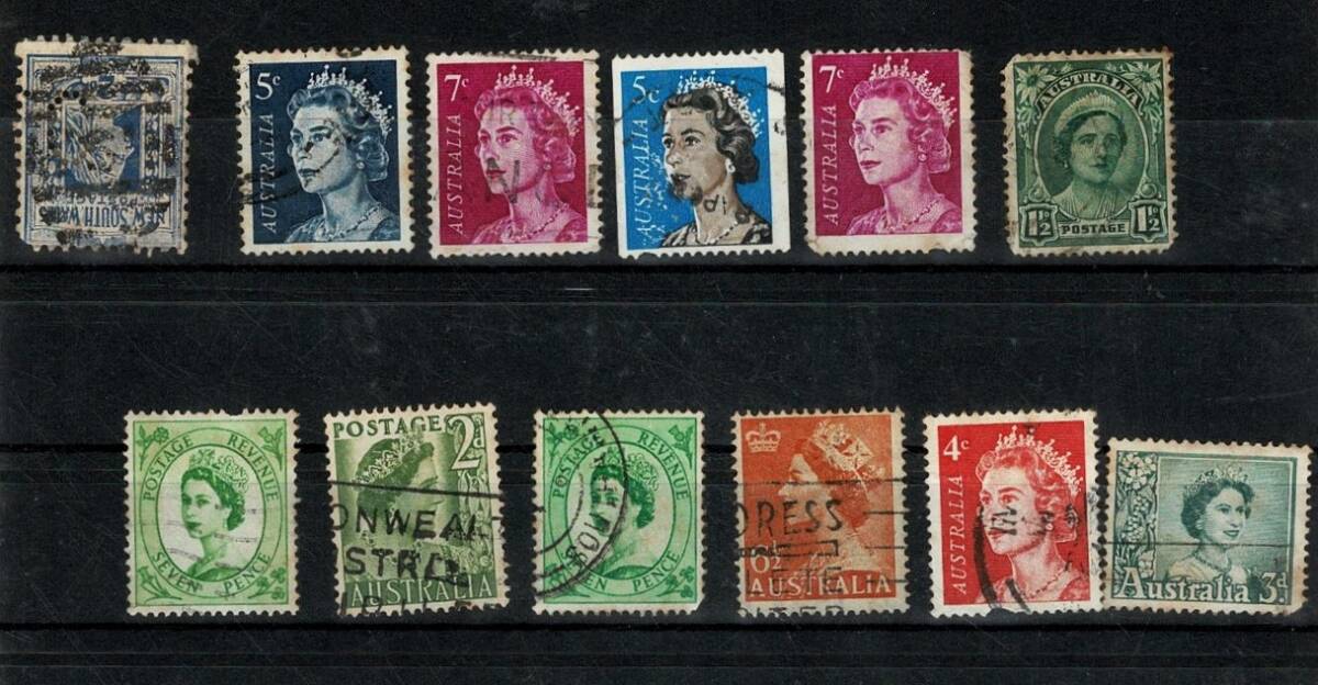 Avustralya Kraliçe II. Elizabeth Standart Portre Serileri - Klasik New South Wales Eyalet Pulu (1950'ler - 1960'lar) PPT2807 - 1