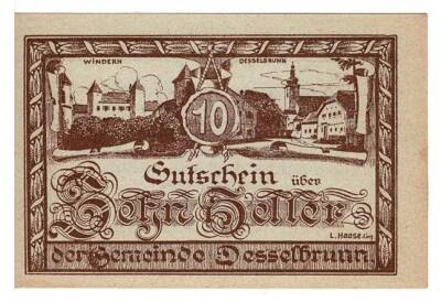 Avusturya 10 Heller 1920 ÇİL *Desselbrunn* YKP5762 - 1