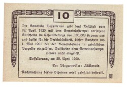 Avusturya 10 Heller 1920 ÇİL *Desselbrunn* YKP5762 - 2
