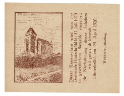 Avusturya 10 Heller 1920 ÇİL *Kassenchein - Veste Liechtenstein* YKP5741 - 2