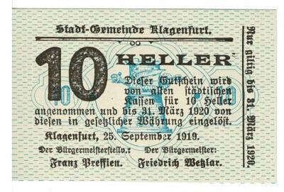 Avusturya 10 Heller 1920 ÇİL *Klagenfurt* YKP5749 - 1