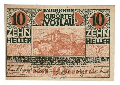 Avusturya 10 Heller 1920 ÇİL *Spa Town Of Vöslau* YKP5746 - 1