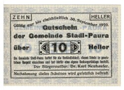 Avusturya 10 Heller 1920 ÇİL *Stadl-Paura* YKP5739 - Gökçekoleksiyon