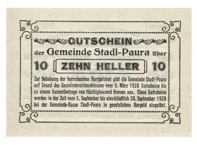 Avusturya 10 Heller 1920 ÇİL *Stadl-Paura* YKP5739 - 2