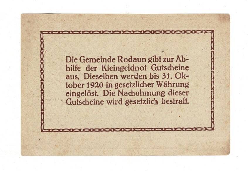 Avusturya 10 Heller 1920 *(Niederösterreich - Rodaun) ÇİL YKP8403 - 2